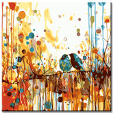 Paint by numbers nest in the flower field